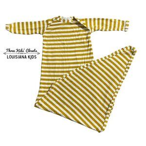Candy Kirby Designs 0-3m Handmade Mustard Striped Gown Sleeper